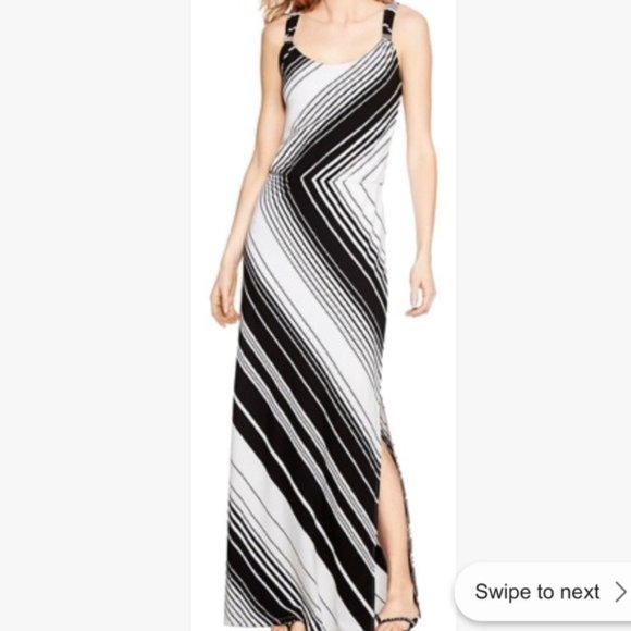 White House Black Market Dresses & Skirts - WHBM B&W striped maxi dress lined size M